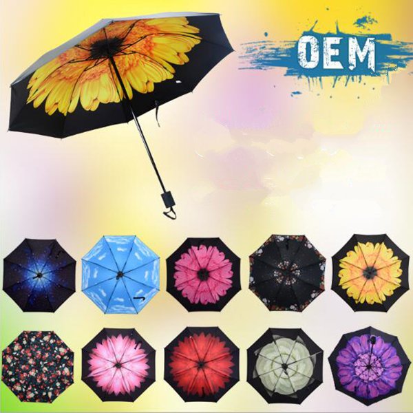 Fashional triple folding sunshade umbrella 